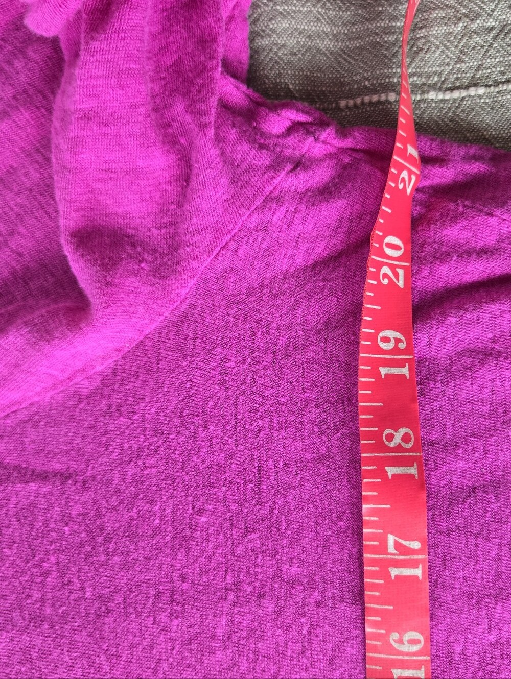 Ralph Lauren Fuschia 100% Linen Wide-Neck 1/2 Sleeve Crop Too XL - Picture 4 of 7